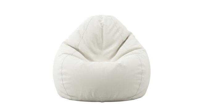 Comfortable white leather bean bag chair mockup
