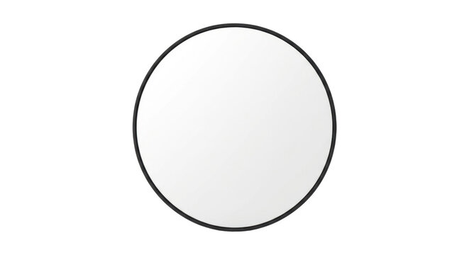 Minimalist round black framed wall mirror