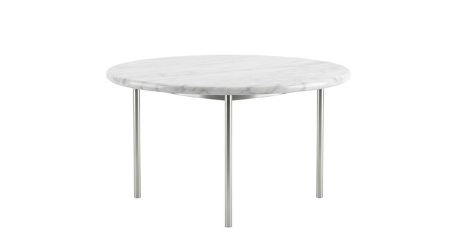 Modern round marble dining table with metal legs
