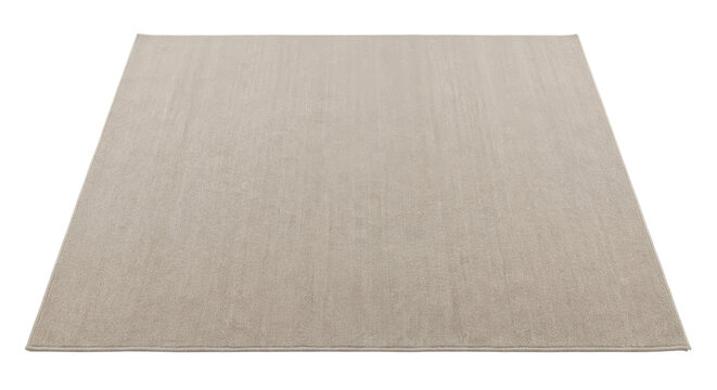 Blank cream rectangular area rug mockup