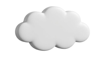 Obraz premium Glossy white 3d cloud shape icon