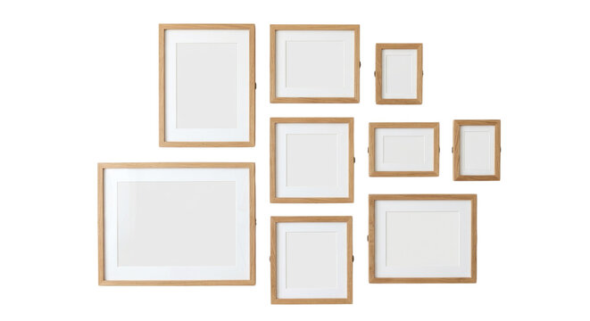 Light oak gallery wall wood frame set