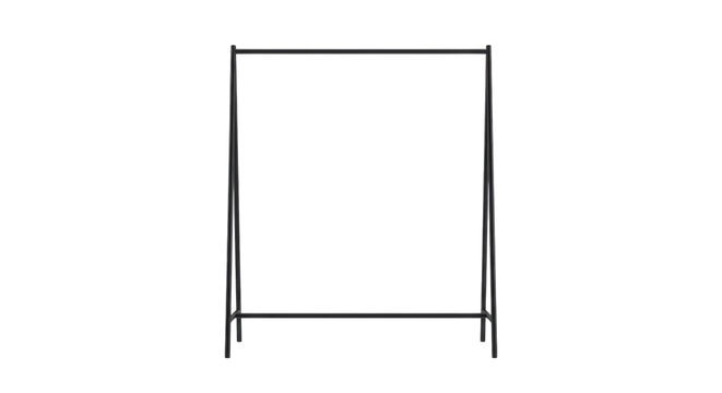 Minimalist black metal clothing rack mockup