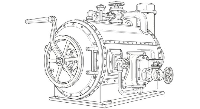 Industrial steam engine machine component.