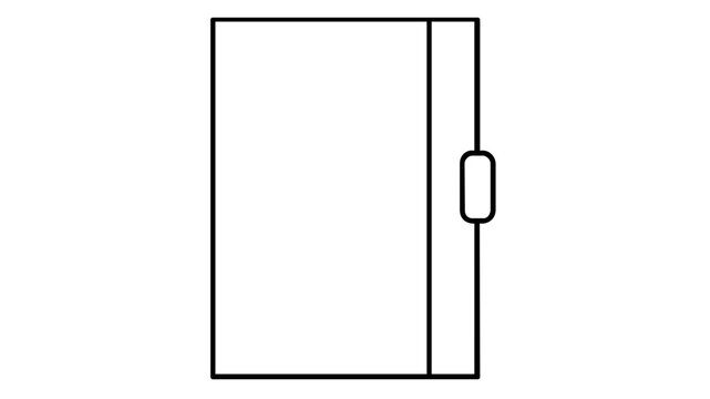 Minimalist vector icon illustration of a document page featuring a vertical scrollbar on the side, clean line art style representing digital scrolling, web navigation, and interface design.