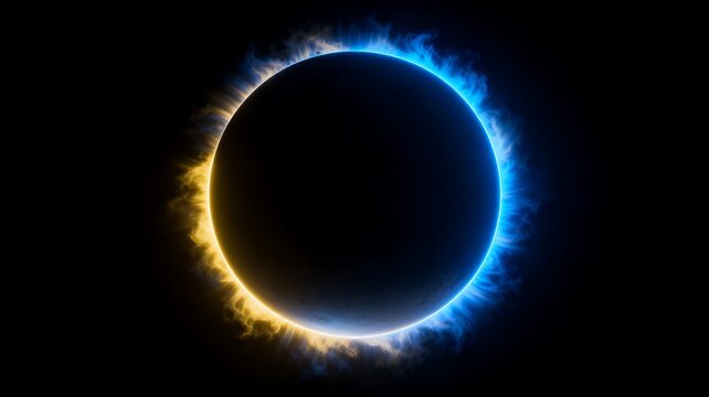Stunning annular solar eclipse with colorful solar corona glow