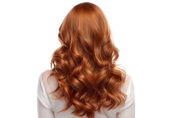 Naklejka premium Long Wavy Red Hair from Behind