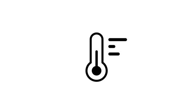 A thermometer with horizontal lines beside it indicating a warm or medium temperature setting for a washing or laundry care guide