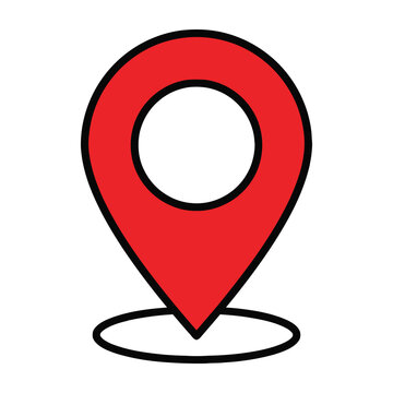 Red map pin icon location marker symbol