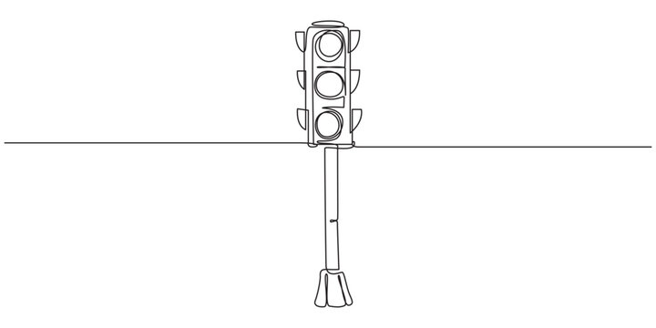 Continuous line drawing of traffic light, minimal style, single line art, road safety,Minimalist Continuous Line Drawing of a Traffic Signal,Traffic Light Line Art Vector Minimalist Road Signal,