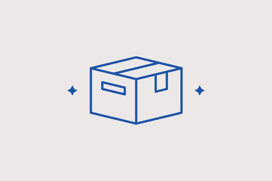 Cardboard parcel box line icon for shipping, moving, and order fulfillment. Essential vector illustration for e-commerce checkout pages and logistics service banners.