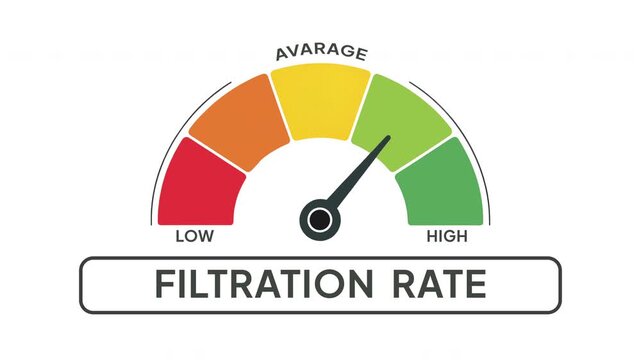 Filtration Rate Level Gauge Meter Animation Low to High Progress Indicator