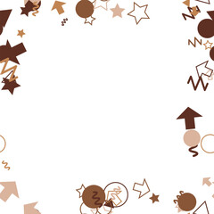 Fototapeta premium pattern confetti square Brown and beige abstract background with arrows stars
