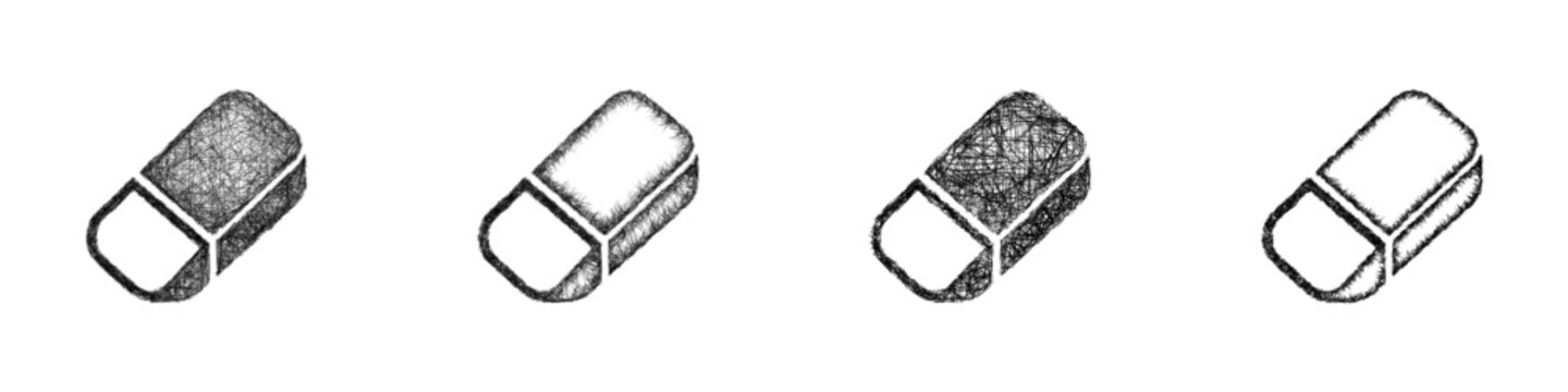 Sketch eraser icon design set