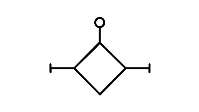 Minimalist Vector Icon Illustration of a Business Logic Flowchart Decision Diamond Symbol, Clean Line Art Design for Process Mapping, Workflow Management, and Strategic Planning Diagrams.