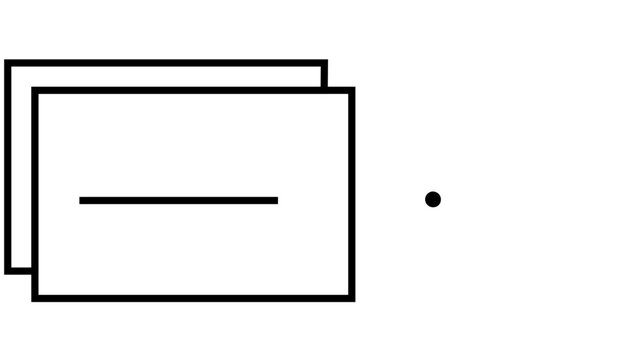 Minimalist vector icon illustration of a business contract or legal document with a signature line and dot, featuring a clean line art style for professional corporate and administrative use.
