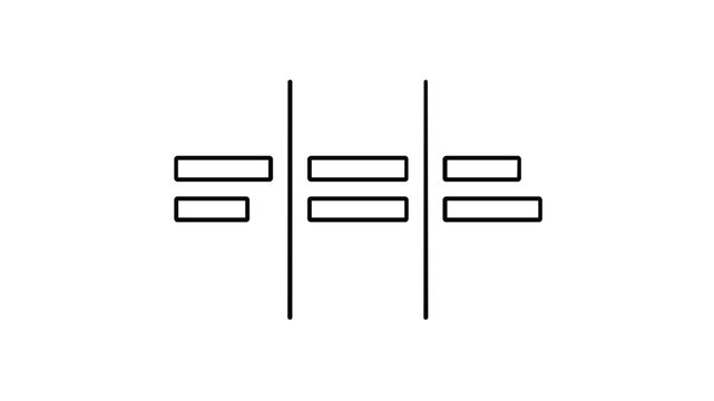 Minimalist Vector Icon Illustration of a Three-Column Kanban Board with Task Cards, Representing Agile Project Management, Workflow Organization, Productivity, and Business Process Optimization.