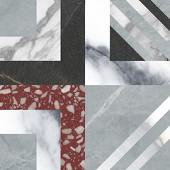 Naklejka premium Geometric Marble & Stone Tile Pattern