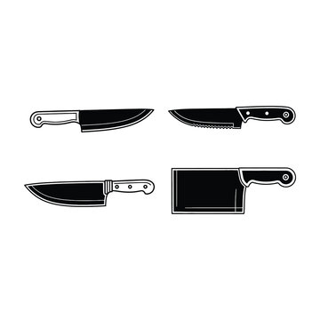 Kitchen knives set including chef's knife cleaver and paring knife
