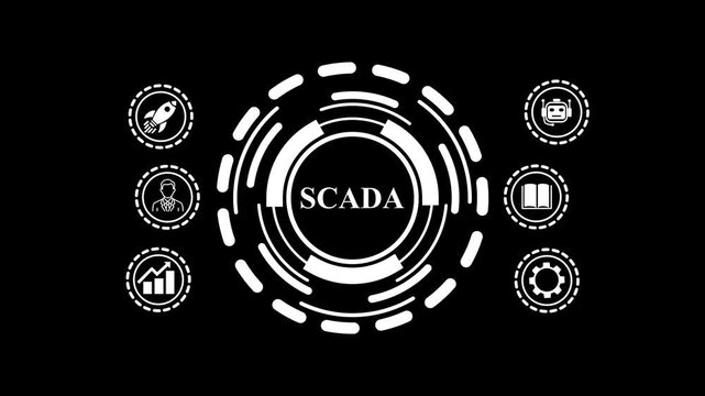Industrial SCADA Process Control Interface 4K Motion Background