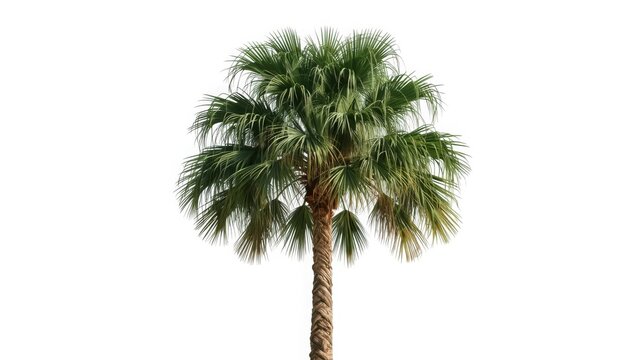 tropical pachira aquatica palm tree isolated on white background