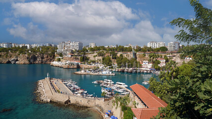 Obraz premium Kaleici Old Town, Antalya, Turkey. Marina and old harbor 