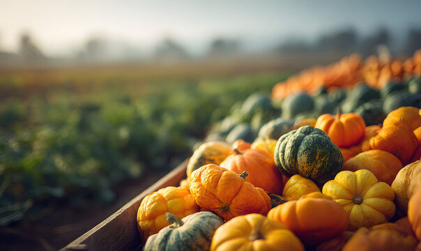 pumpkin patch on field