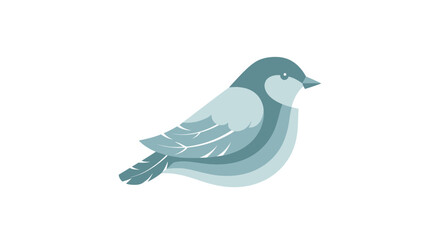 Minimalist blue bird vector illustration isolated on white background © raigen