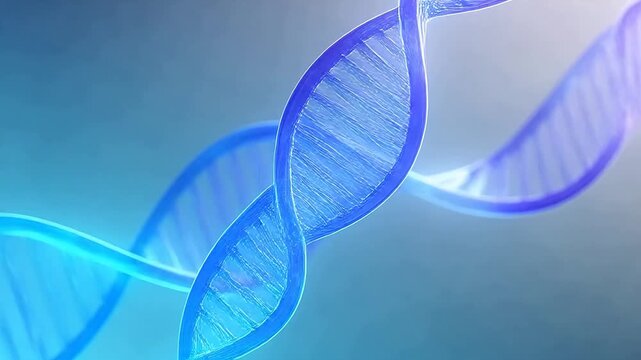Colorful 3D DNA double helix structures with transparent glossy texture