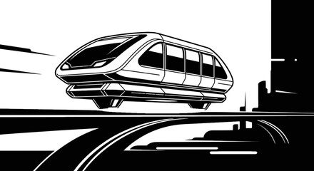 Monorail Train in Motion Fast Travel. © muh ikhsan muliadi