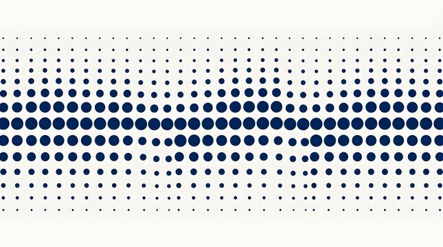 Abstract halftone dot pattern background with blue circles on white.