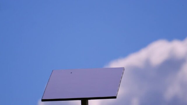 3D WIFI Icon Animated Next to Starlink Satellite Dish Receiver on Rural Home to Blue Sky Providing High Speed Internet. Communicating with Low Orbiting Constellation High Above Earth. Fast Wifi.