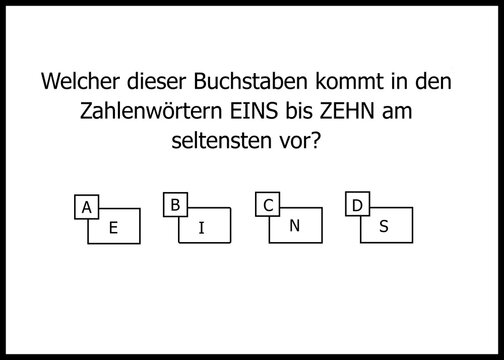 r&auml;tsel L&ouml;sung D Antwort