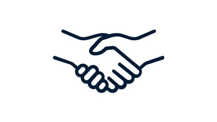 Obraz premium Minimalist Handshake Vector Icon Illustration for Business Partnership, Public Relations, and Professional Agreements. Scalable Flat Line Art Design Representing Success, Trust, and Cooperation.