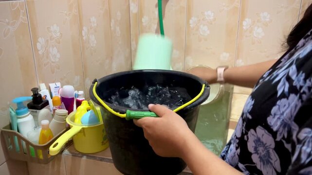 woman with bucket