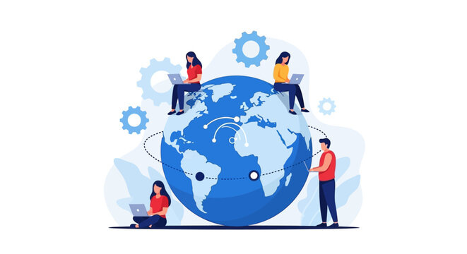 Global business communication and remote work team network