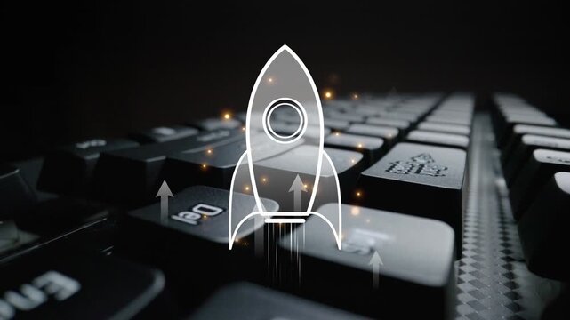 Startup launch and business growth concept, rocket symbolism, entrepreneurship, startup innovation, and early-stage success strategies for new business development and expansion. Muxer