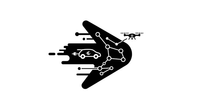 Drone flying with satellite navigation.