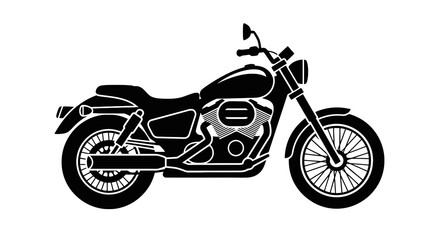 Obraz premium Black Motorcycle Side View Illustration.
