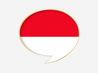 Obraz premium Indonesia in a Speech Bubble Design on Golden Frame.