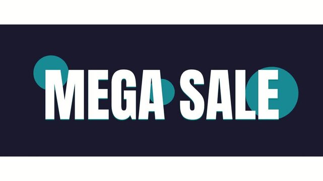 Bold Mega Sale text animation on a vibrant blue background with dynamic motion. Perfect for retail ads, ecommerce banners, discount campaigns, social media promotions and marketing videos.