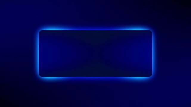A deep blue gradient rectangular plate floats over a dark background, its electric edges pulsing with soft light as subtle motion creates a sleek, futuristic animation loop with powerful depth