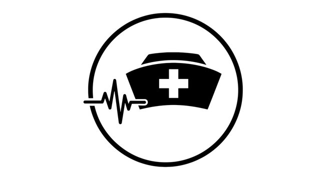 Nurse Hat Medical Care Symbol Logo.