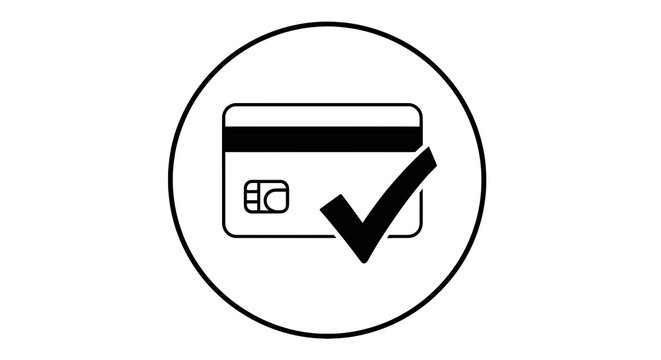 Approved credit card icon symbol.
