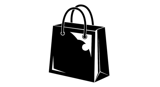 Black Shopping Bag with Handles.
