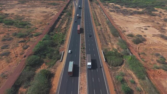 Indian National highways, containers passing