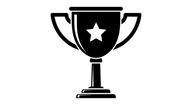 Black trophy cup with star symbol.