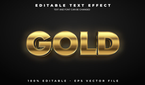 Gold Editable text effect in modern trend style