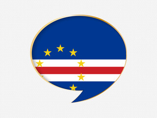 Obraz premium Cape Verde in a Speech Bubble Design on Golden Frame.
