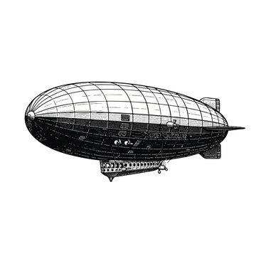 Vintage Blimp Airship Aircraft Design.